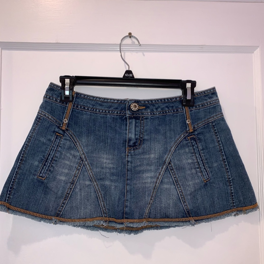 Mini Flared Jean Skirt